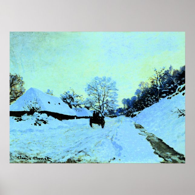 Monet - Cart on the Snow Poster (Front)