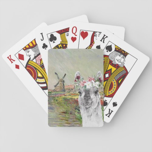 Monet Champ Tulipes and Fancy Llama Playing Cards