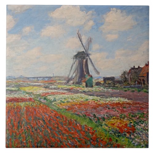 Monet _ Champs de Tulipes in Holland Ceramic Tile