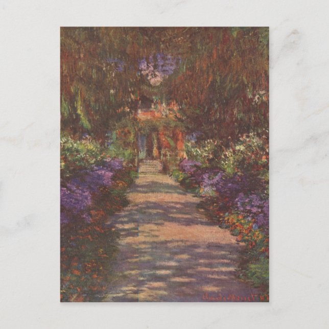 Monet, Claude Gartenweg 1902 Technique ?l auf Lein Postcard (Front)