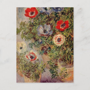 Monet, Claude Stilleben mit Anemonen um 1885 c. 18 Postcard