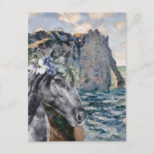 Monet Cliff of Aval & Black Horse Compilation Postcard