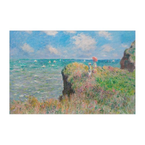Monet Cliff Walk at Pourvil Impressionist Painting Acrylic Print