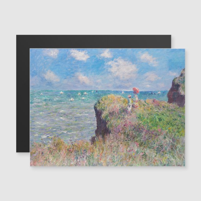 Monet - Cliff Walk at Pourville  Magnetic Card (Front/Back)