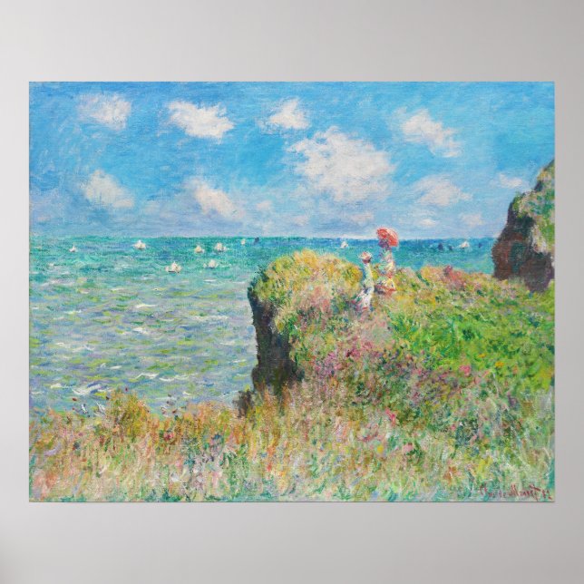 Monet Cliff Walk at Pourville Poster (Front)
