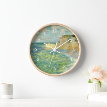 Monet - Cliffs At Amont  Famous Painting Clock by Virginia5050 at Zazzle