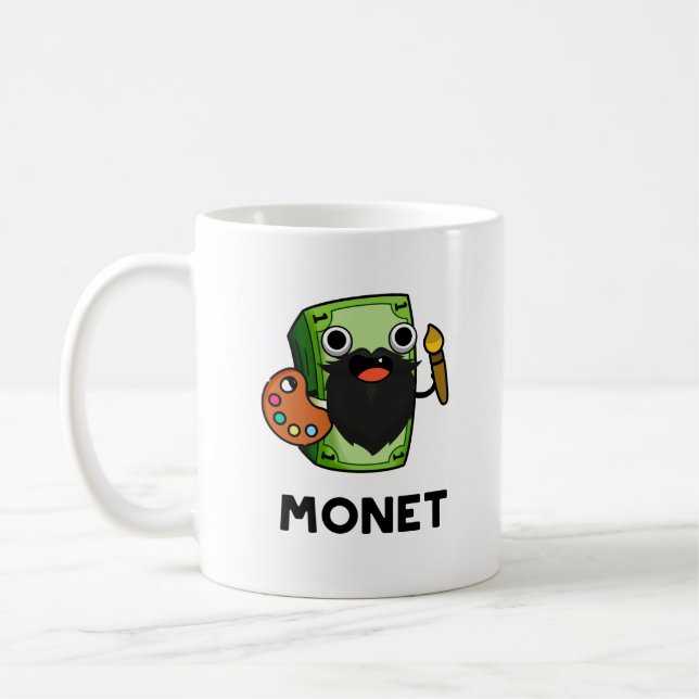 Monet Cute Artist Money Pun Coffee Mug (Left)