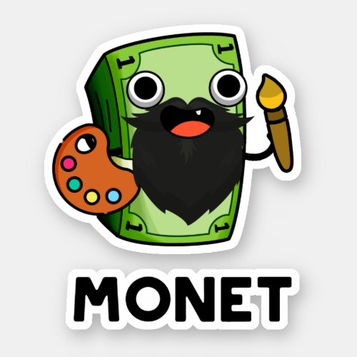 Monet Cute Artist Money Pun Sticker