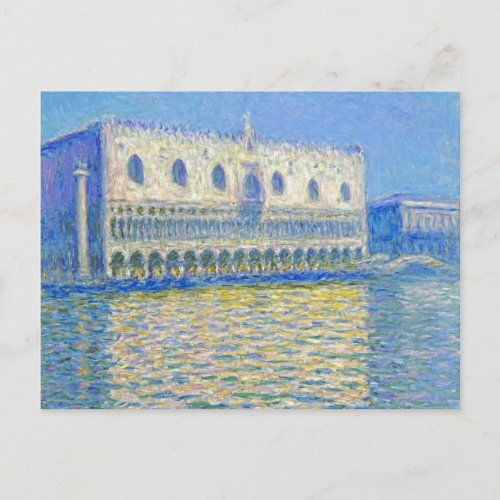 Monet Doges Palace Vintage Impressionism Postcard