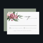 Monet - Dusty Pink Floral Garden Wedding RSVP Invitation<br><div class="desc">This wedding RSVP card features dusty pink watercolor florals and an elegant calligraphy font. Easily edit wording for your event. This RSVP is perfect for your mountain,  rustic,  bohemian,  or winter greenery wedding or event.</div>
