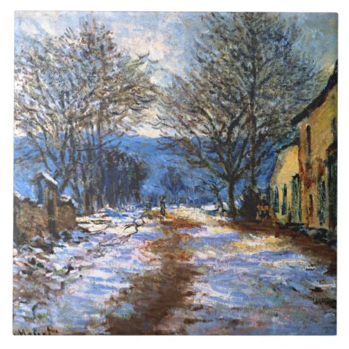 Monet _ Effect of Snow at Limetz Ceramic Tile