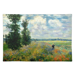 Monet famous painting, Poppy Field at Argenteuil Cloth Placemat
