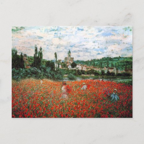 Monet Field of Red Poppies Postcard