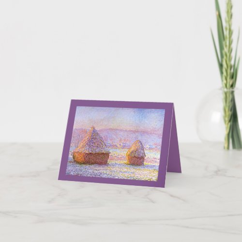 Monet Fine Art White Frost HayStack Holiday Card