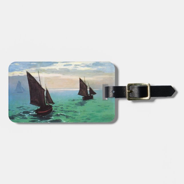 Monet Fishing Boats at Sea Luggage Tag (Front Horizontal)