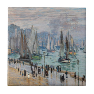 Monet - Fishing Boats Leaving the Harbor, Le Havre Ceramic Tile