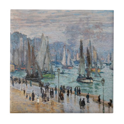 Monet _ Fishing Boats Leaving the Harbor Le Havre Ceramic Tile