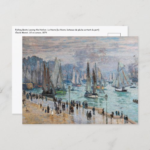 Monet _ Fishing Boats Leaving the Harbor Le Havre Postcard