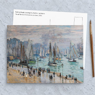 Monet - Fishing Boats Leaving the Harbor, Le Havre Postcard