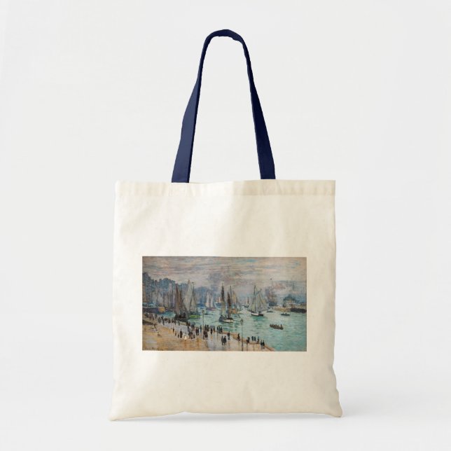 Monet - Fishing Boats Leaving the Harbor, Le Havre Tote Bag (Front)