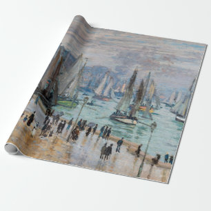 Monet - Fishing Boats Leaving the Harbor, Le Havre Wrapping Paper