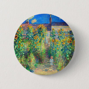 Monet Flower Garden Button