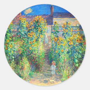 Monet Flower Garden Classic Round Sticker