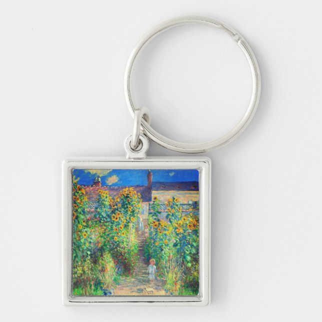Monet Flower Garden Keychain (Front)