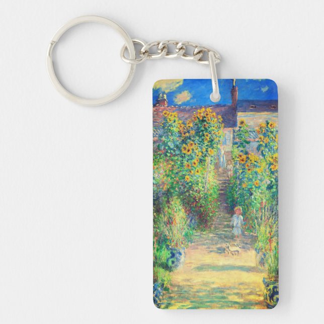 Monet Flower Garden Keychain (Front)