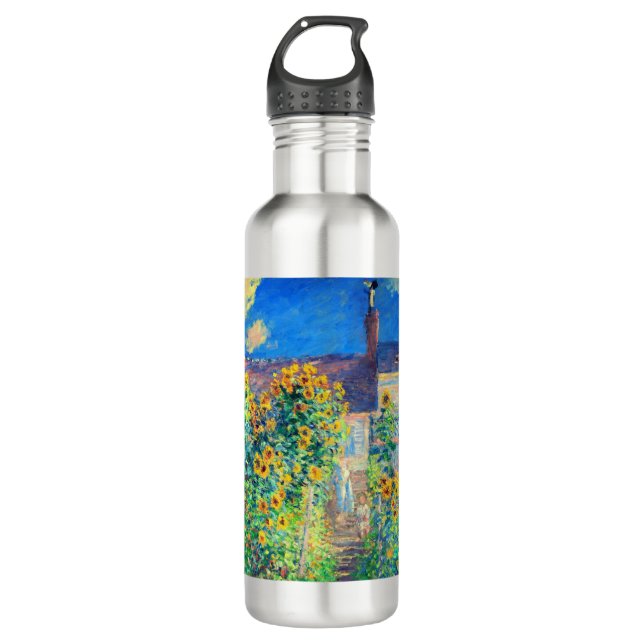 Monet Flower Garden Stainless Steel Water Bottle (Front)