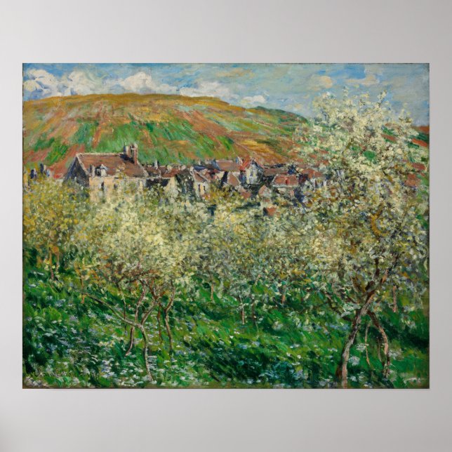 Monet - Flowering Plum Trees Poster (Front)