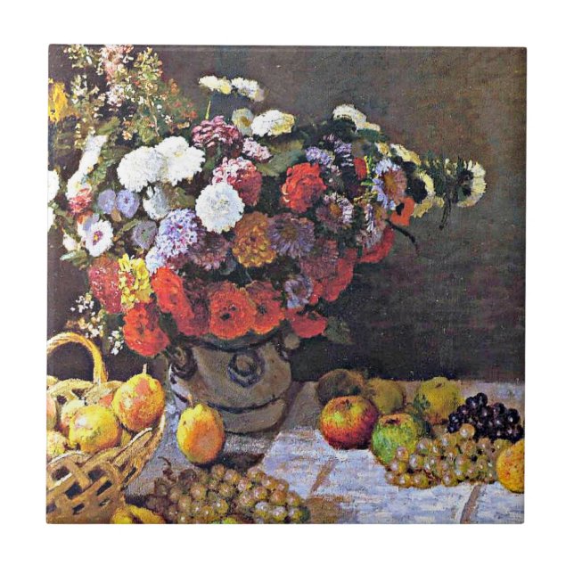 Monet - Flowers and Fruit Ceramic Tile (Front)