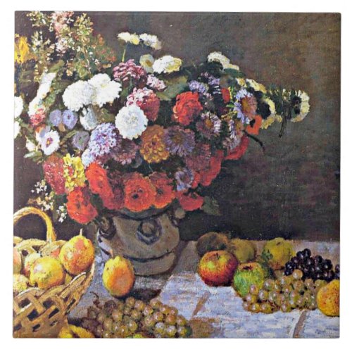 Monet _ Flowers and Fruit Ceramic Tile