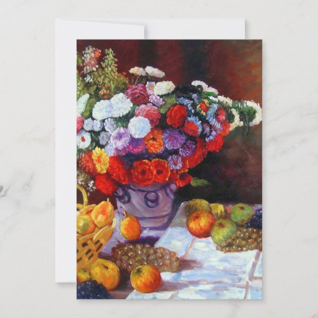 Monet Flowers and Fruit Save The Date Card (Front)