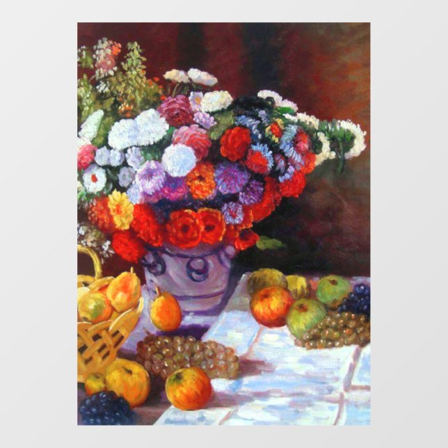Monet Flowers and Fruit Window Cling (Sheet)