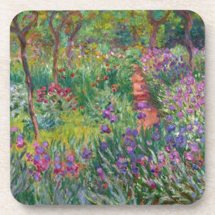 monet flowers vintage the-iris-garden-at-giverny beverage coaster