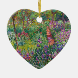 monet flowers vintage the-iris-garden-at-giverny ceramic ornament