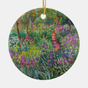 monet flowers vintage the-iris-garden-at-giverny ceramic ornament