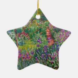 monet flowers vintage the-iris-garden-at-giverny ceramic ornament