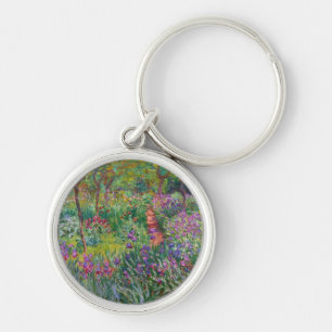 monet flowers vintage the-iris-garden-at-giverny keychain