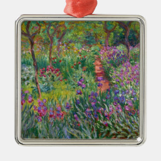 monet flowers vintage the-iris-garden-at-giverny metal ornament