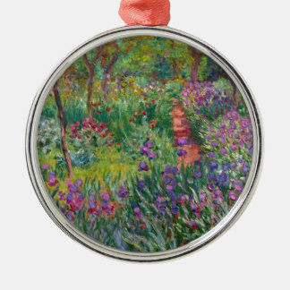 monet flowers vintage the-iris-garden-at-giverny metal ornament