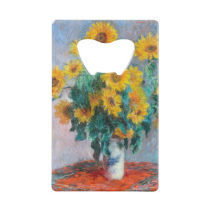 Monet France Bouquet Sunflowers Impressionist Peop Credit Card Bottle Opener