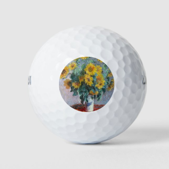 Monet France Bouquet Sunflowers Impressionist Peop Golf Balls (Front)