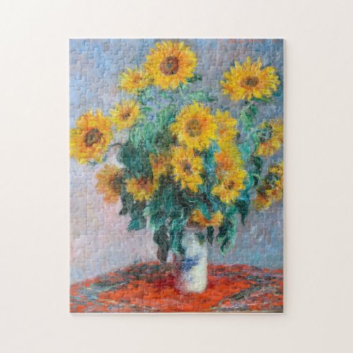 Monet France Bouquet Sunflowers Impressionist Peop Jigsaw Puzzle