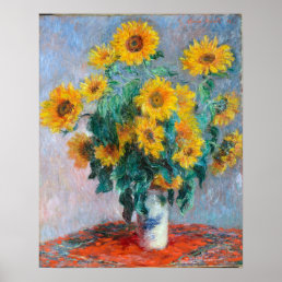 Monet France Bouquet Sunflowers Impressionist Peop Poster
