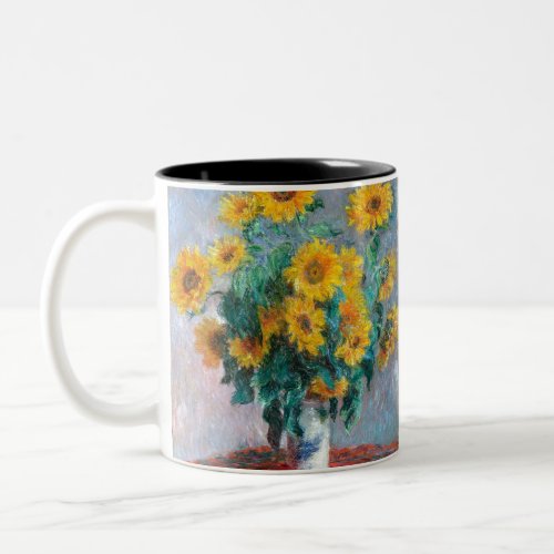 Monet France Bouquet Sunflowers Impressionist Peop Two_Tone Coffee Mug