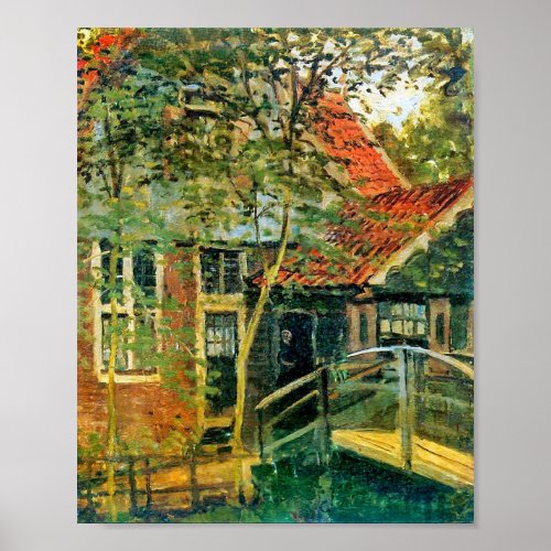 Monet France Impressionist People Little Bridge Pa Poster