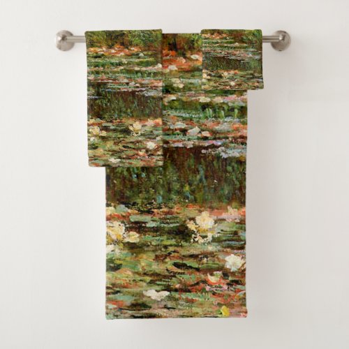 Monet French Japanese Bridge Giverney Bath Towel Set