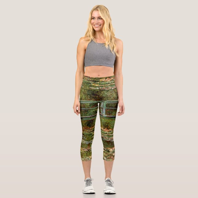 Monet French Japanese Bridge Giverney Capri Leggings (Front)